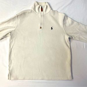 Polo Ralph Lauren Cotton Quarter 1/4 Zip Sweater | White Size Small
